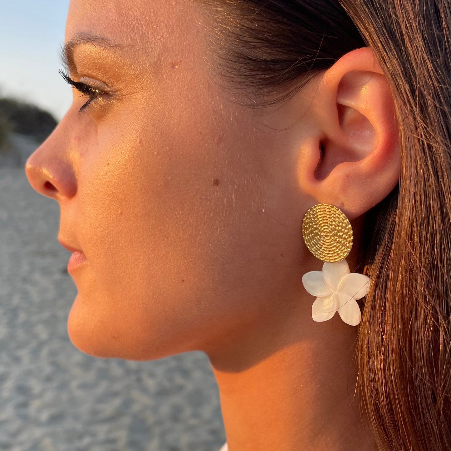 Boucles pendant nacre