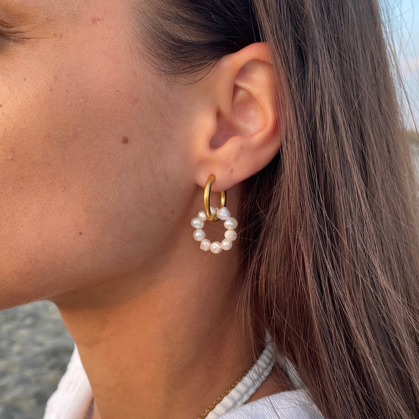 Boucles perle d'eau douce