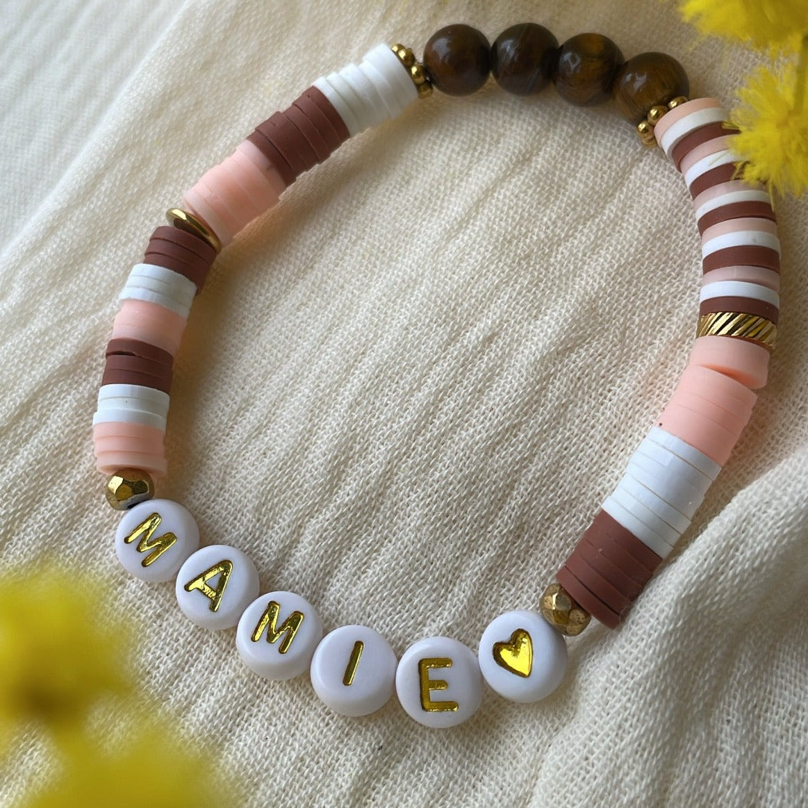 Bracelet personnalisé en perle heishi