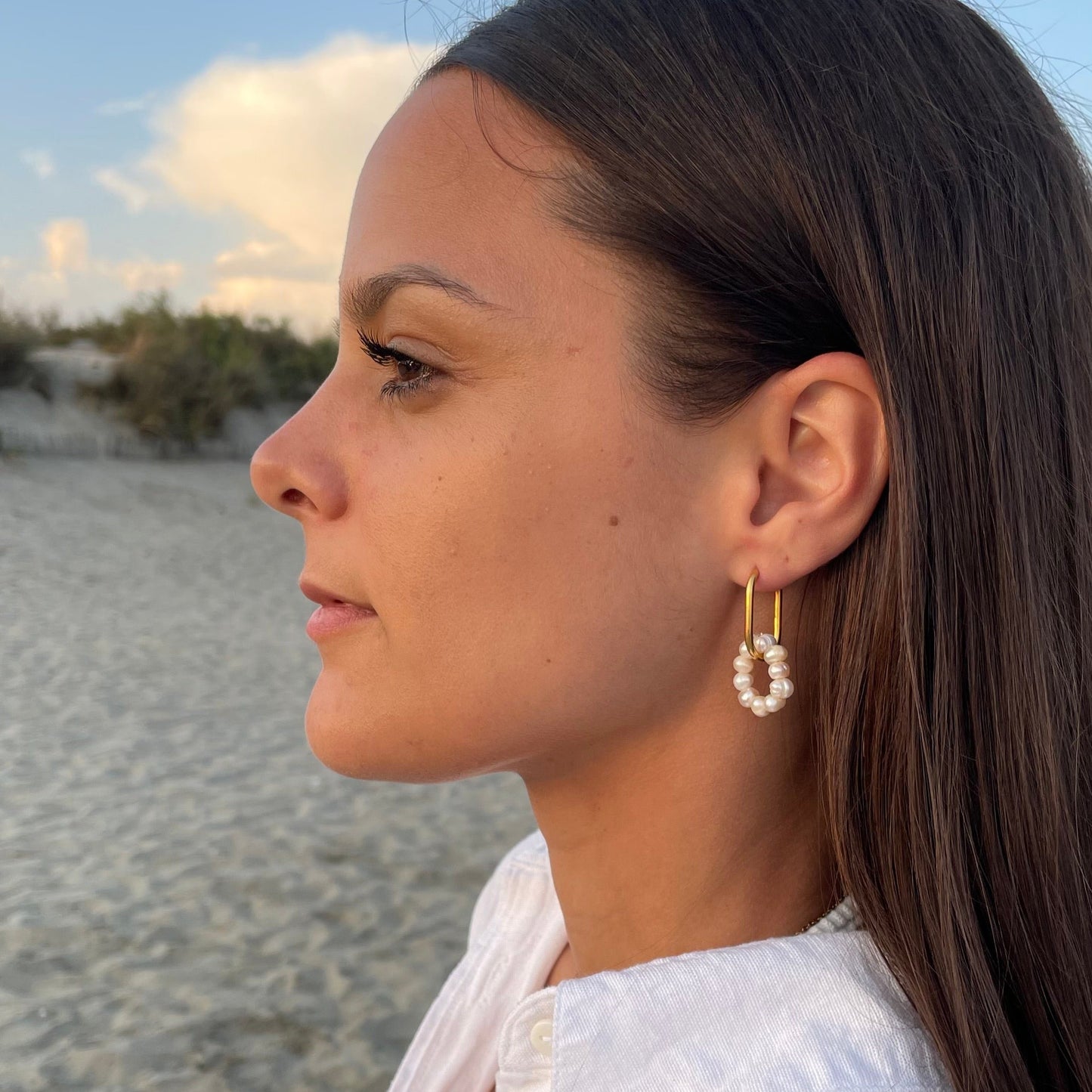 Boucles perle d'eau douce