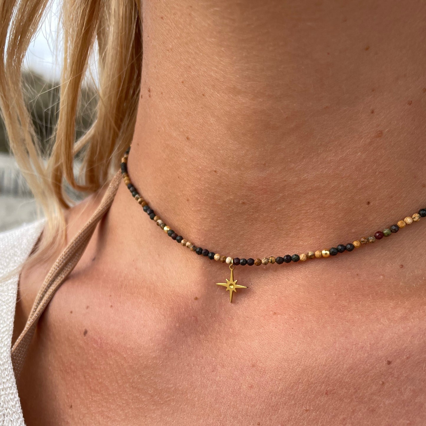 Collier perles 3 mm