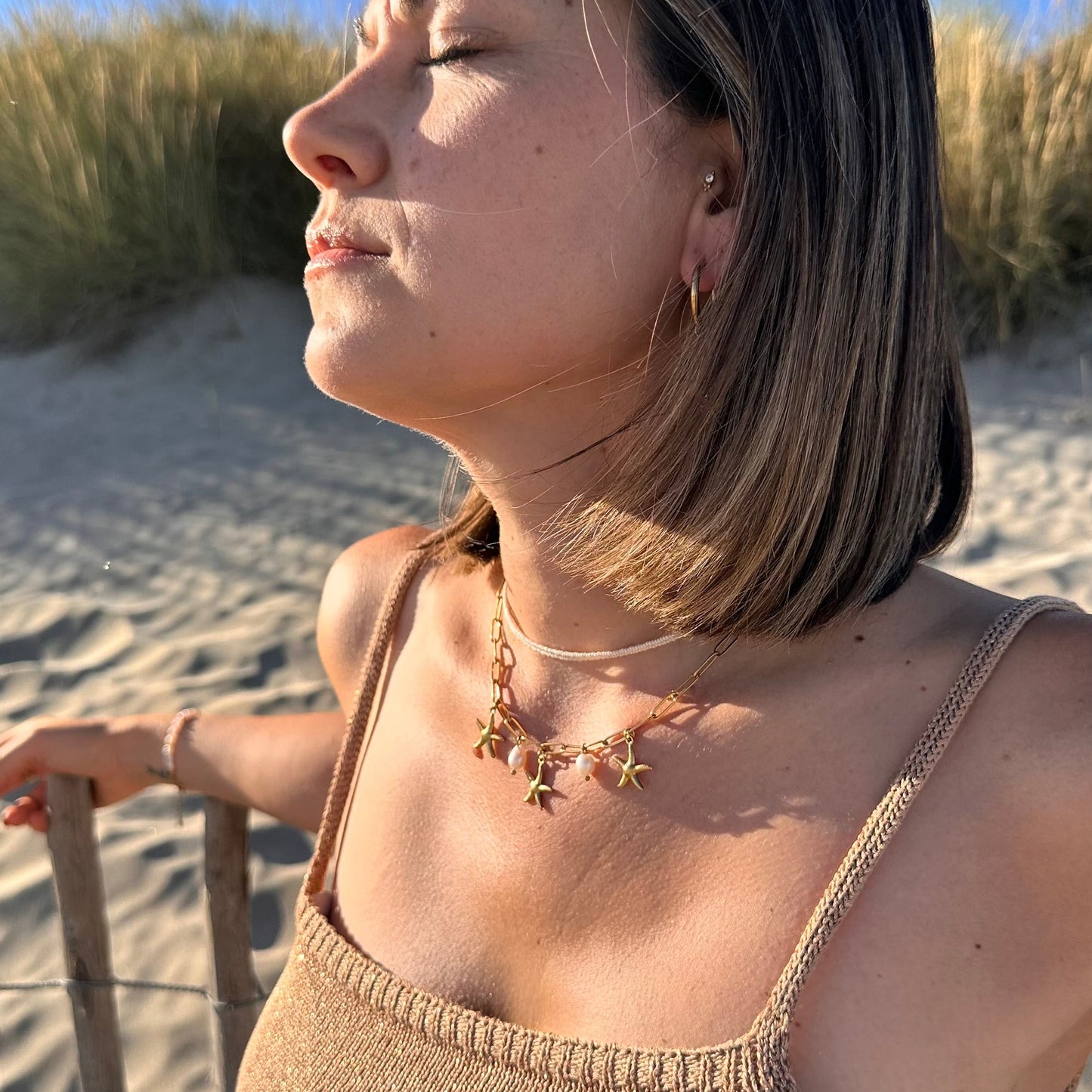 Collier breloques étoiles de mer