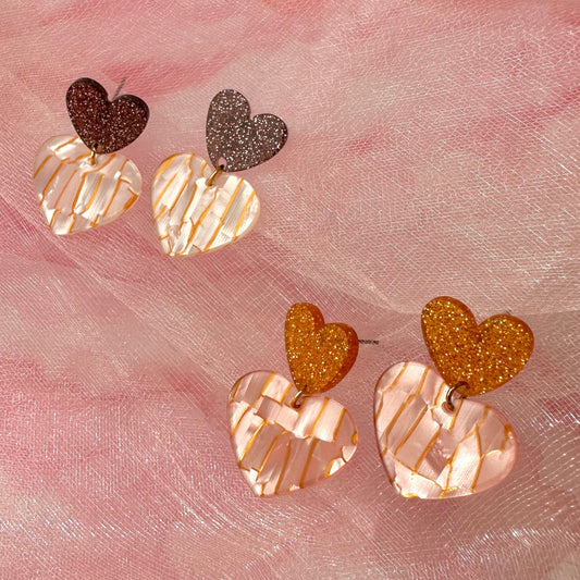 Boucles coeur paillettes