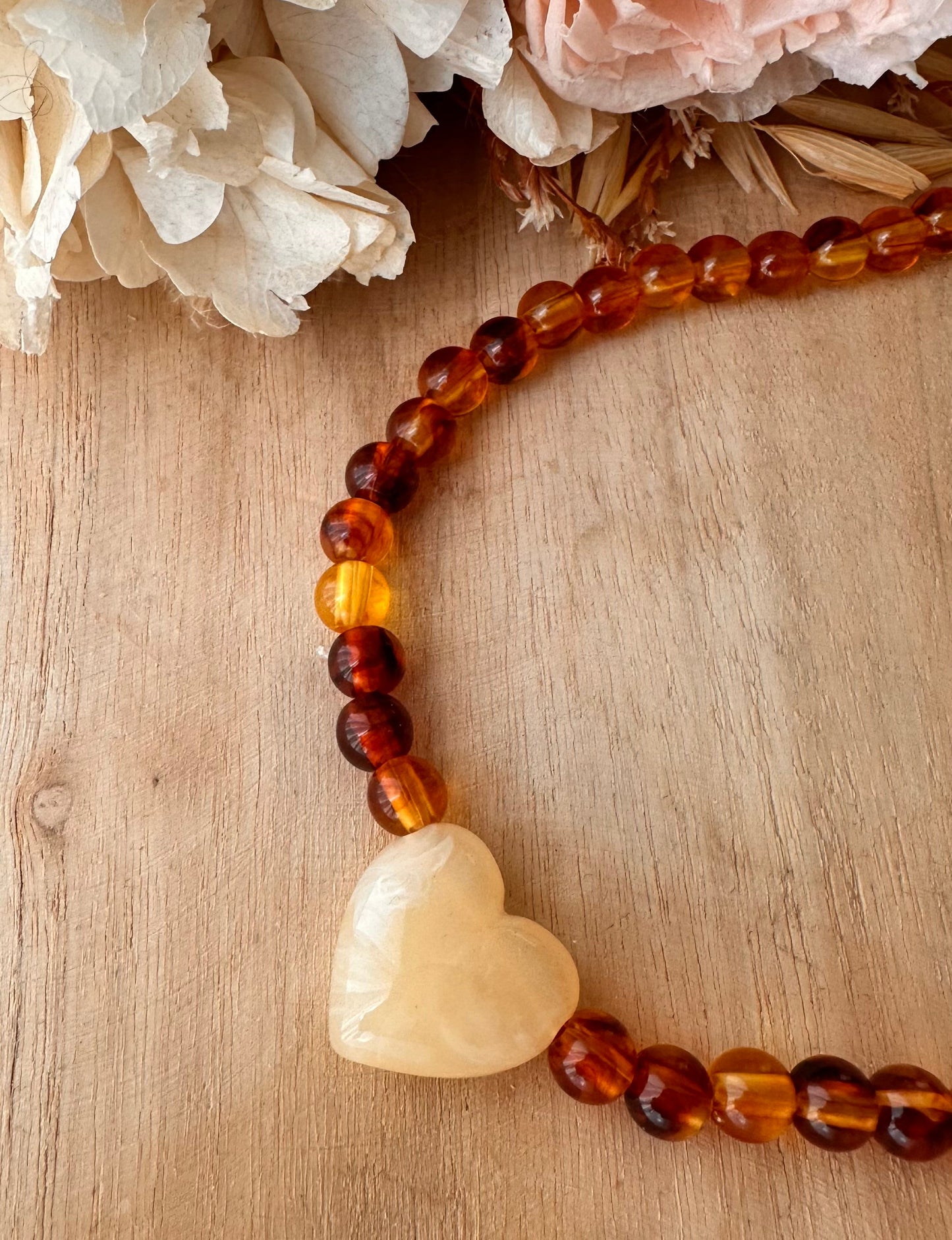 Collier perles coeur