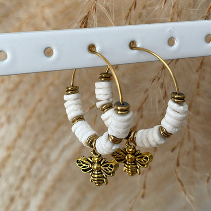 Boucles d'oreilles nacre blanche