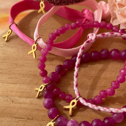 Bracelet perle Octobre Rose