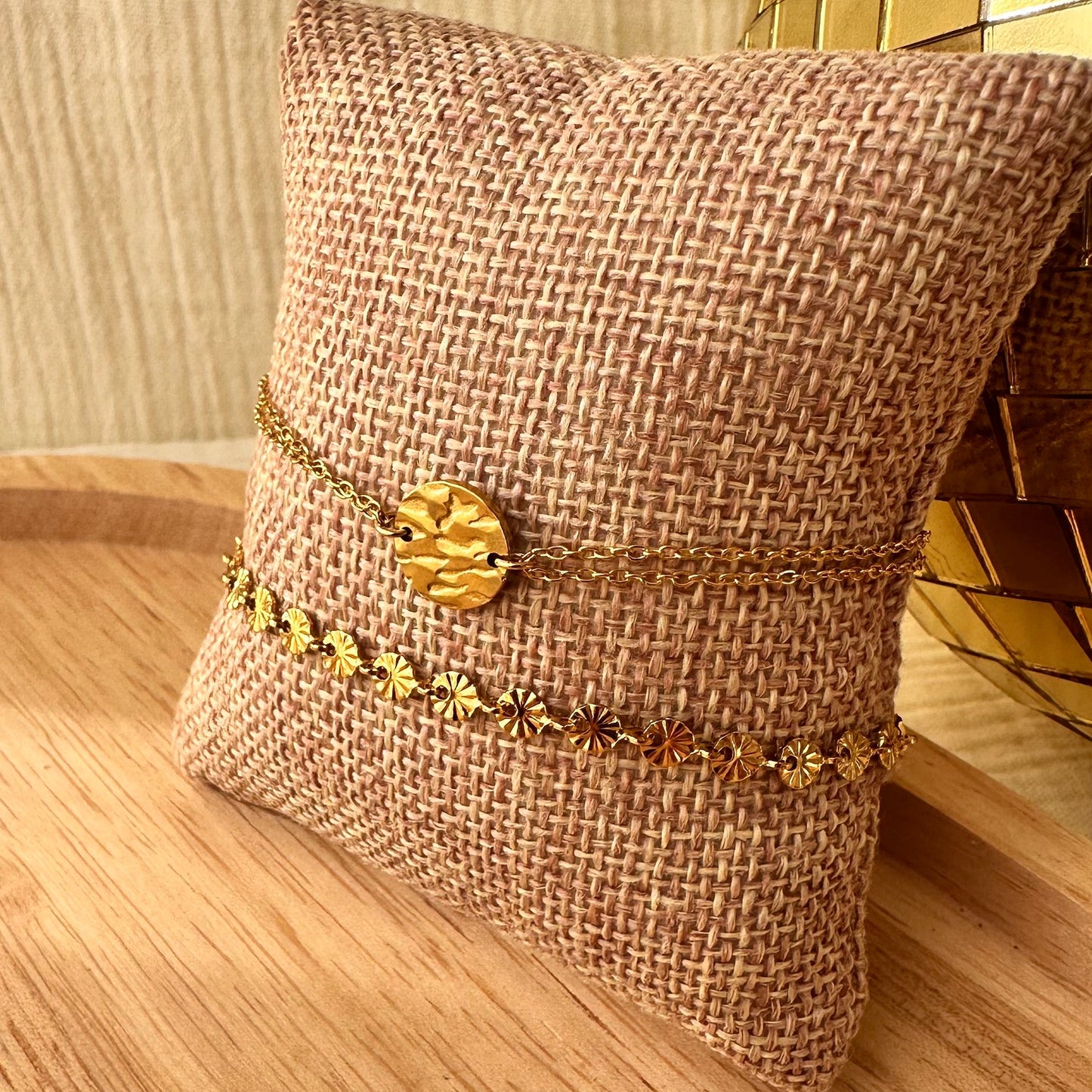 Bracelet chaine maillon strié