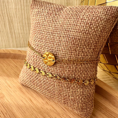 Bracelet chaine maillon strié