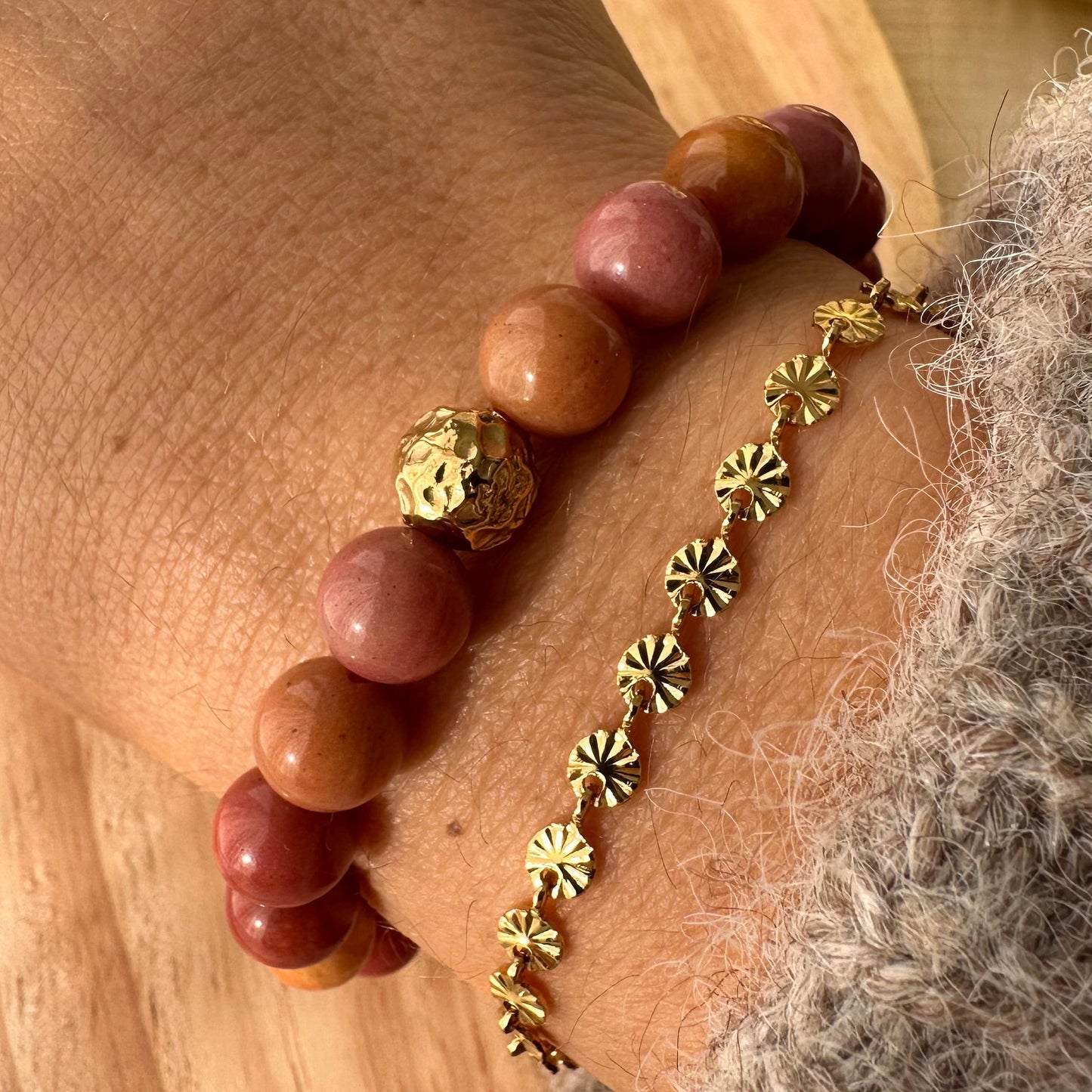 Bracelet perles et ruban liberty