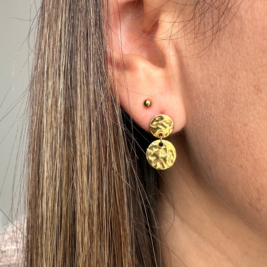 Boucles médaille martelée