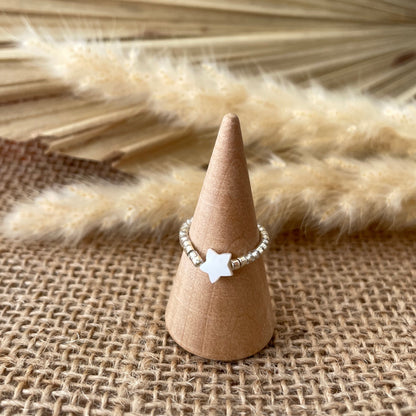 Bague perles élastique