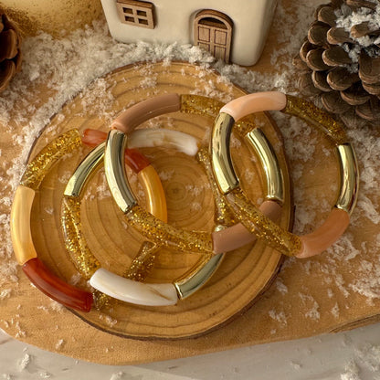 Bracelet perle nouille noel