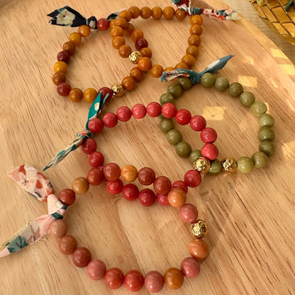 Bracelet perles et ruban liberty