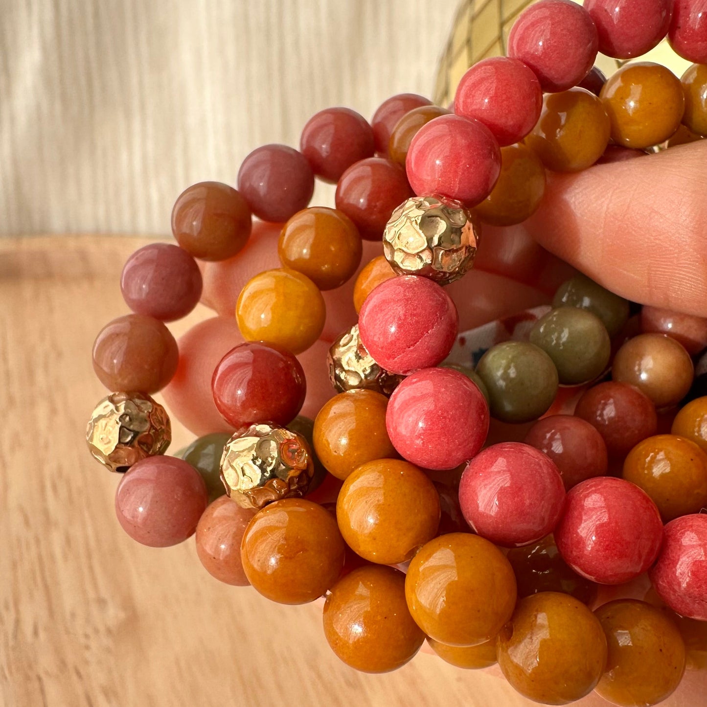 Bracelet perles et ruban liberty