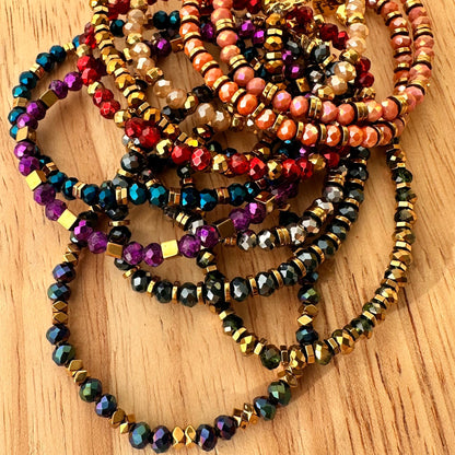 Bracelet perles cristal et doré