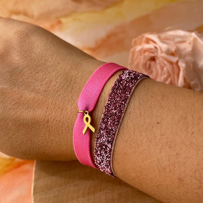 Bracelet élastique Octobre Rose