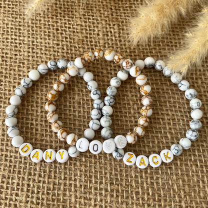 Bracelet personnalisé perles rondes 6 mm