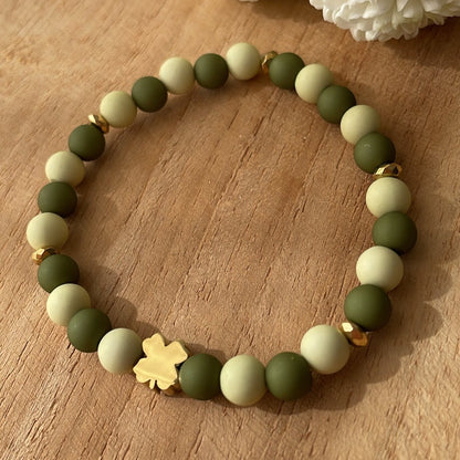 Bracelet personnalisé perle ronde mat