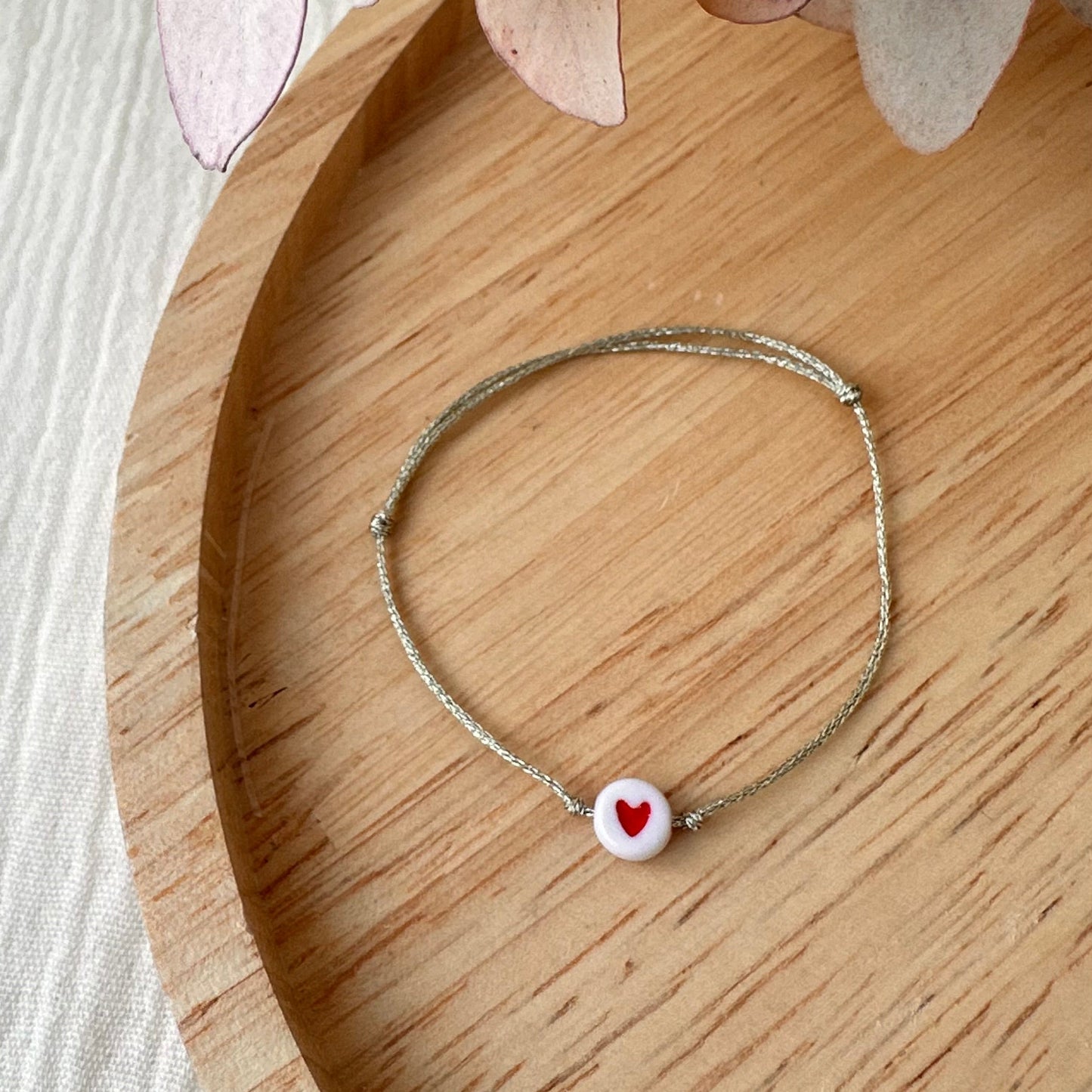 Bracelet fil métallique coeur