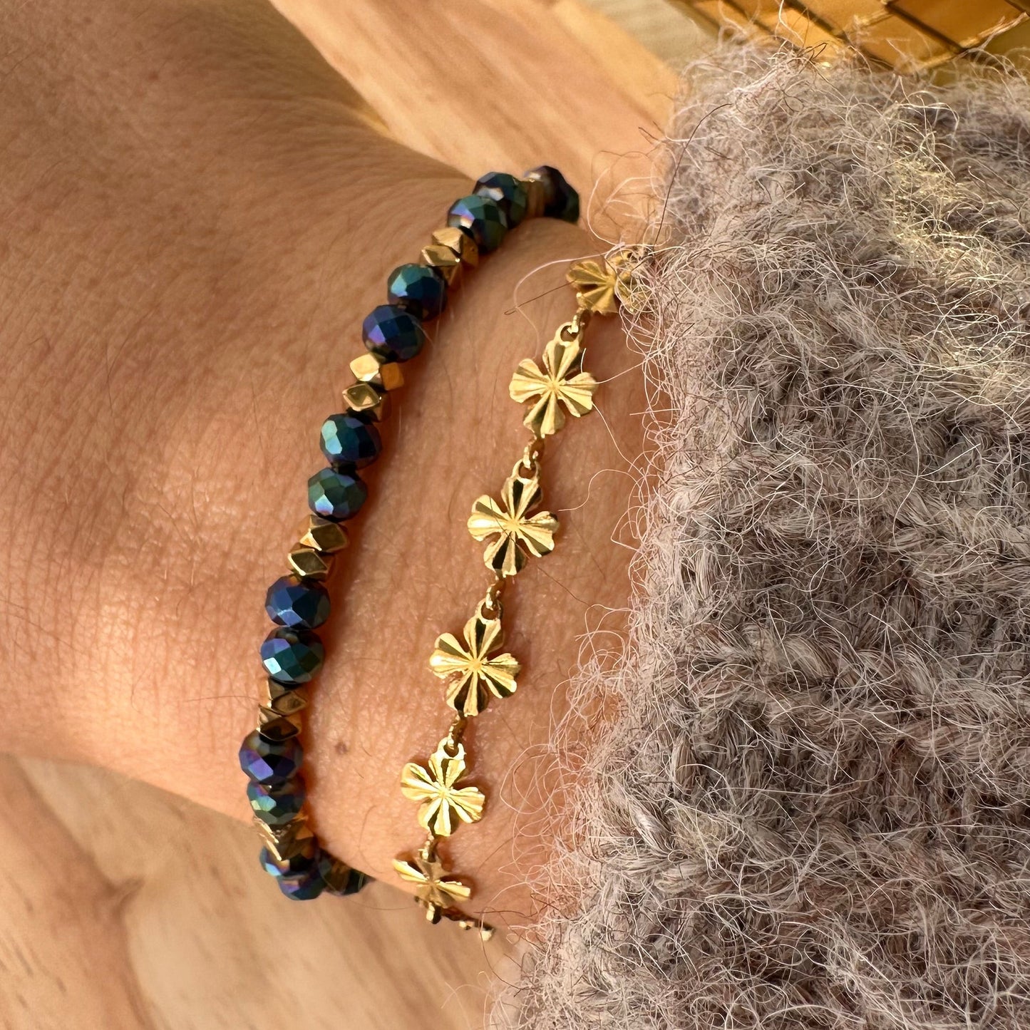 Bracelet chaine maillon strié