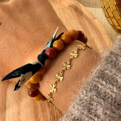 Bracelet perles et ruban liberty