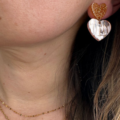 Boucles coeur paillettes