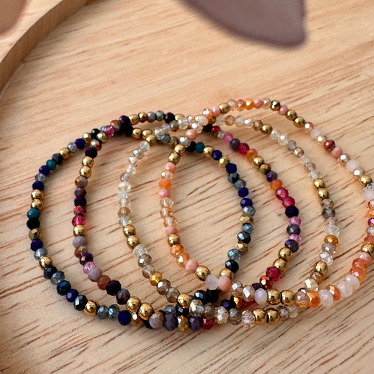 Bracelet perles cristal et doré