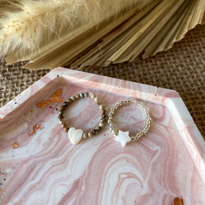 Bague perles élastique