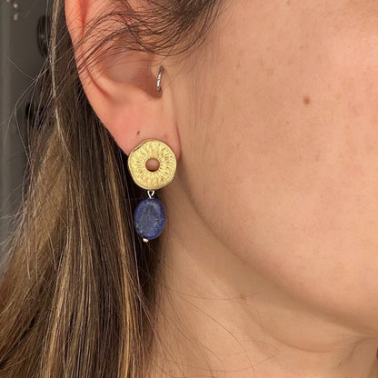 Boucles pendant pierre