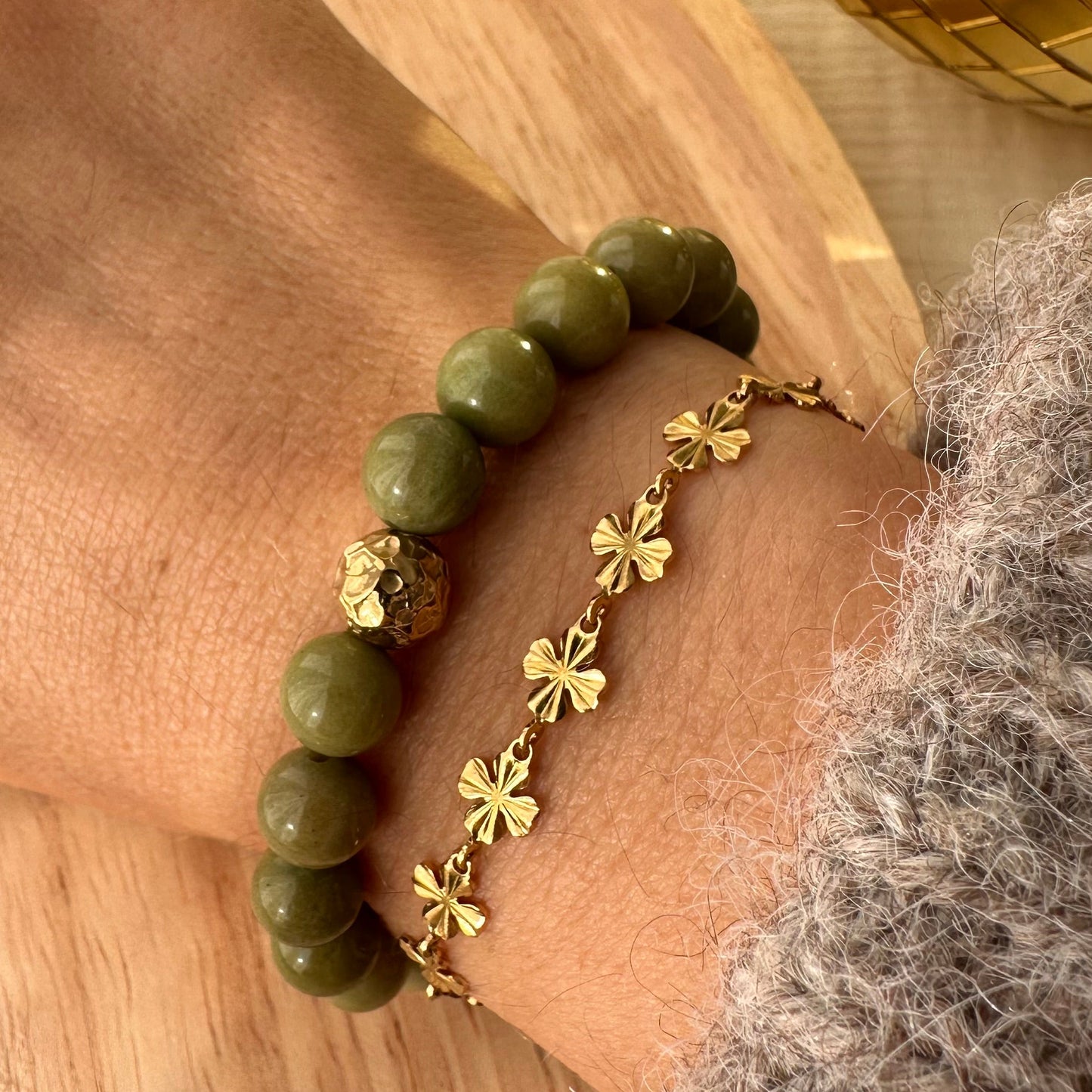 Bracelet chaine maillon strié