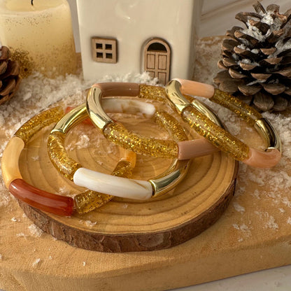 Bracelet perle nouille noel