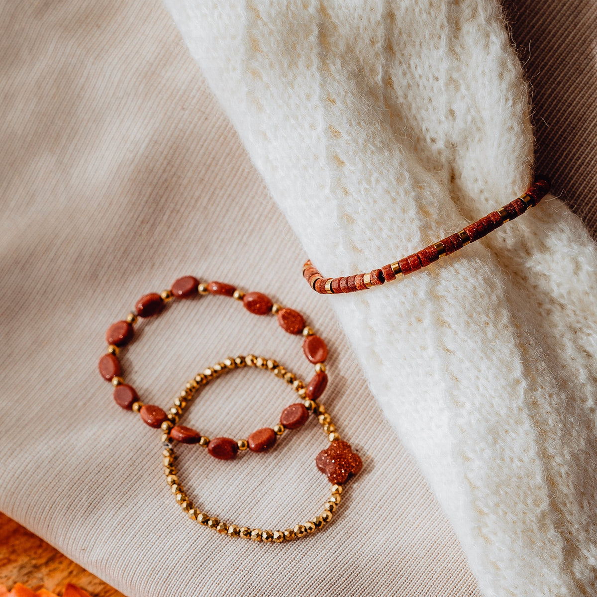Bracelet perles ovales