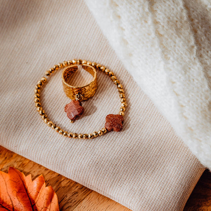 Bague large martelée