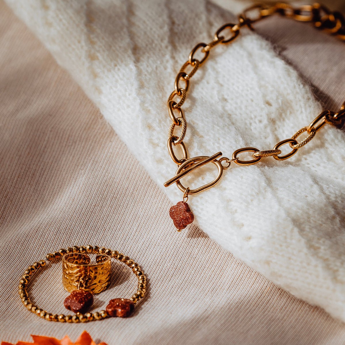 Collier chaine goldstone