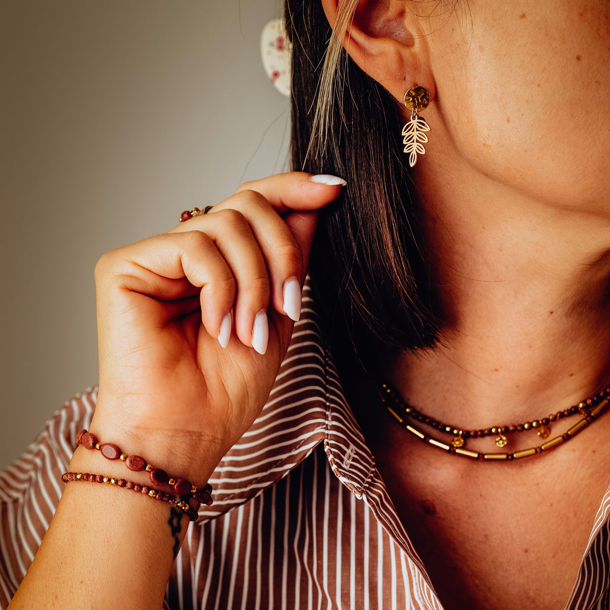 Bracelet perles ovales
