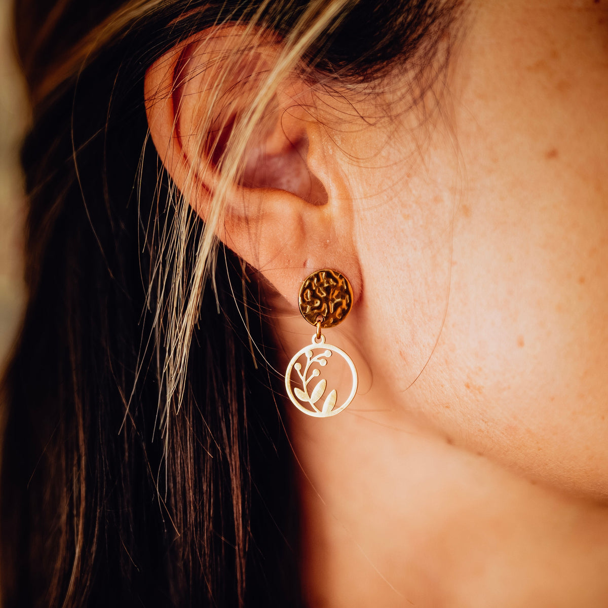 Boucles d'oreilles végétales