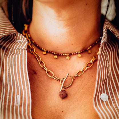 Collier chaine goldstone