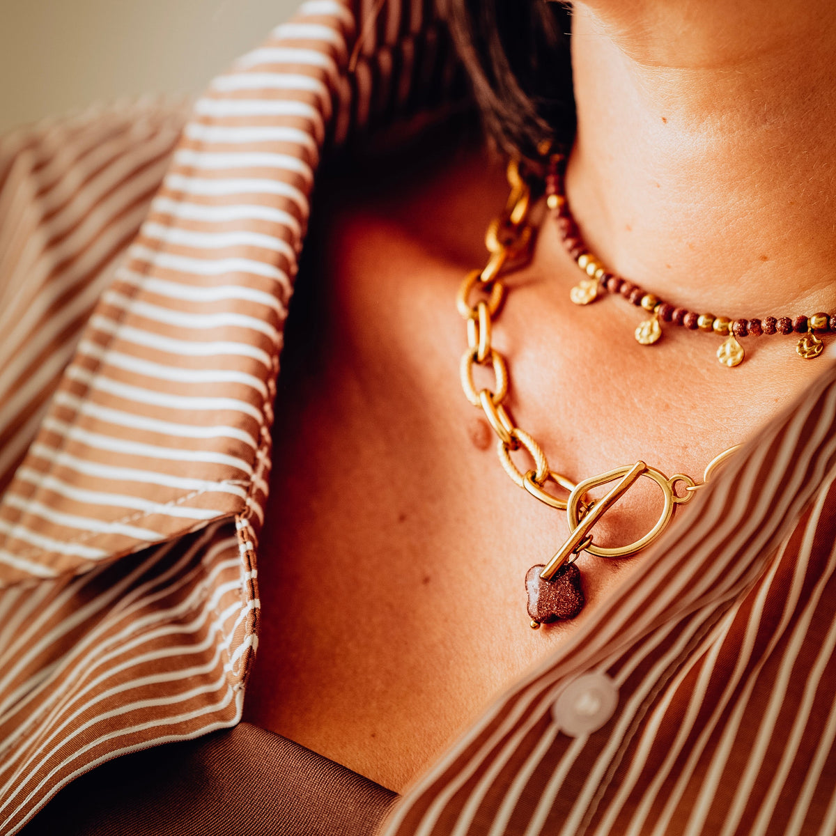 Collier chaine goldstone