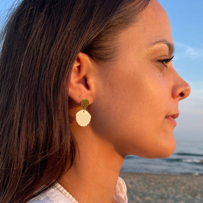 Boucles pendant nacre