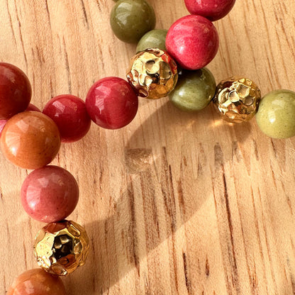 Bracelet perles et ruban liberty