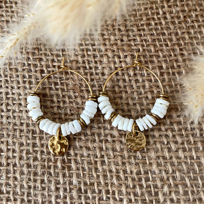 Boucles d'oreilles nacre blanche