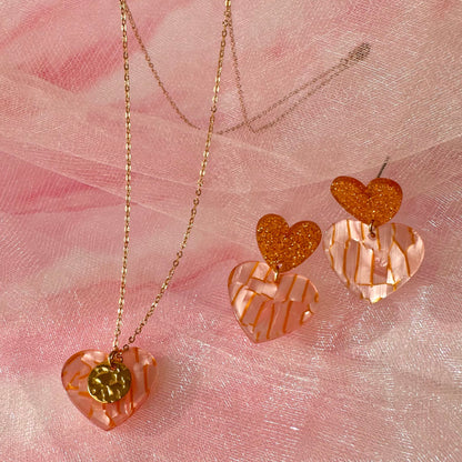 Collier coeur + médaille martelée