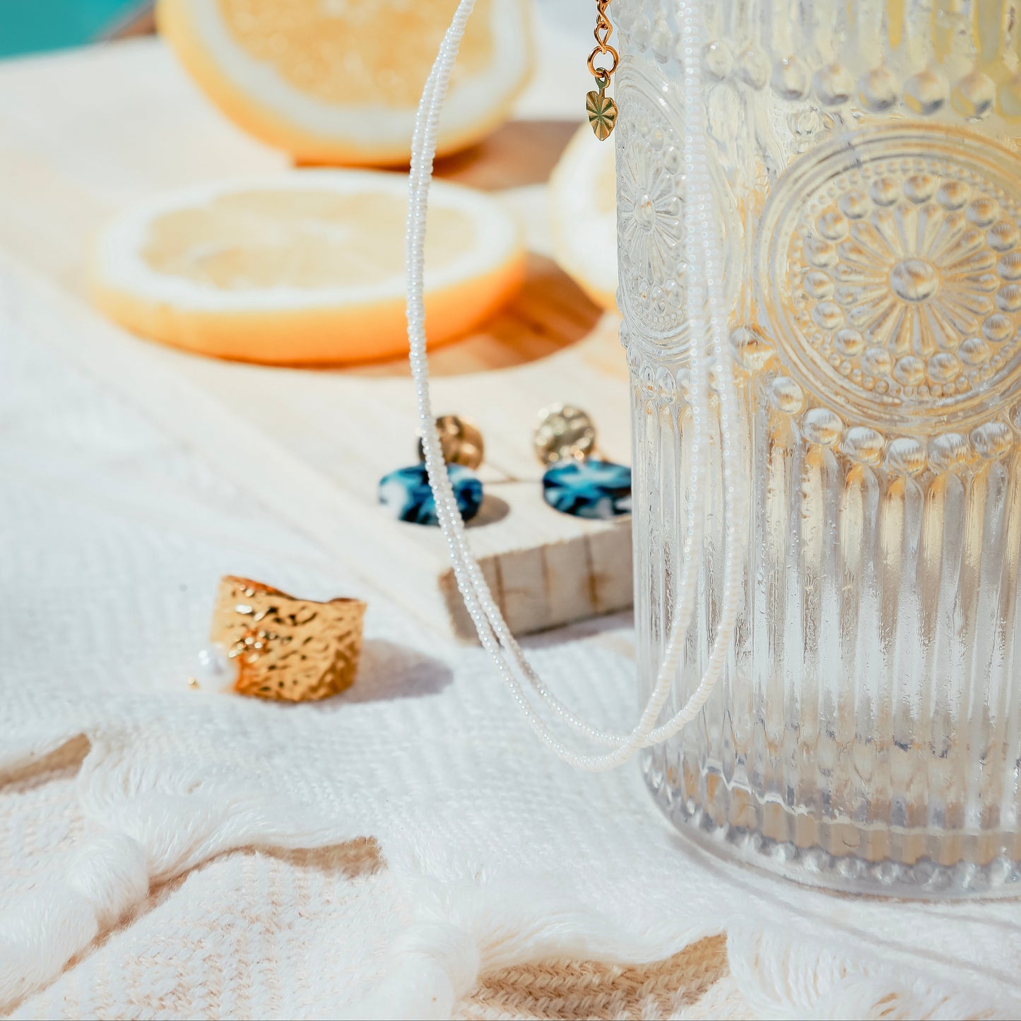 Collier double micro perles nacre