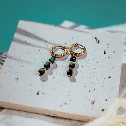 Boucles d'oreilles cube bleu coloré