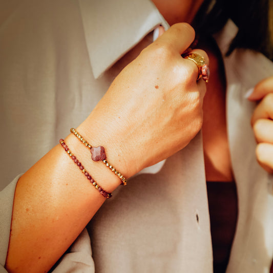 Bracelet perle trèfle