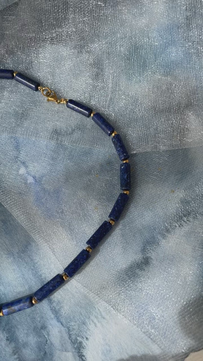 Collier perle tube Lune