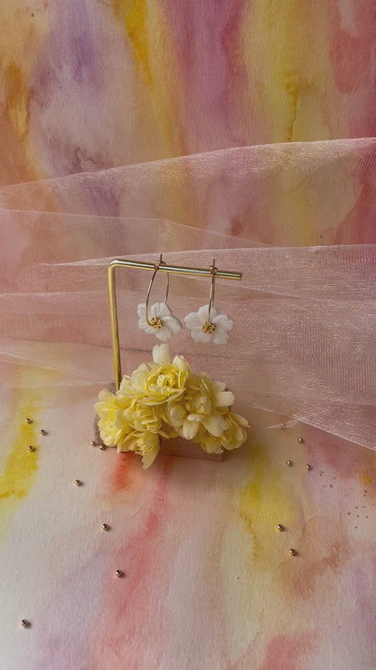 Boucles créoles nacre fleur