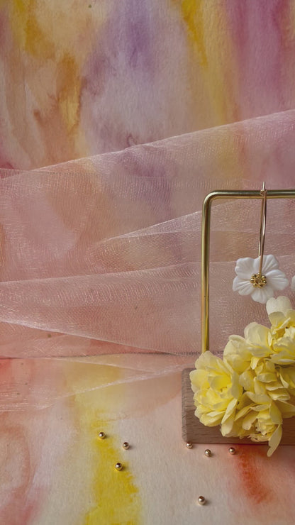 Boucles créoles nacre fleur