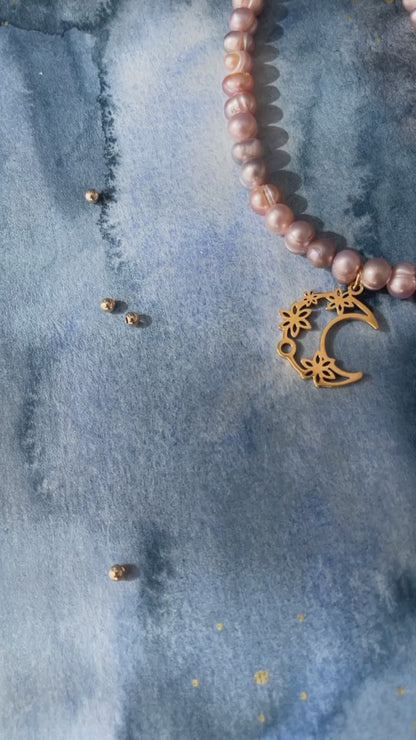 Collier perle d'eau douce Lune