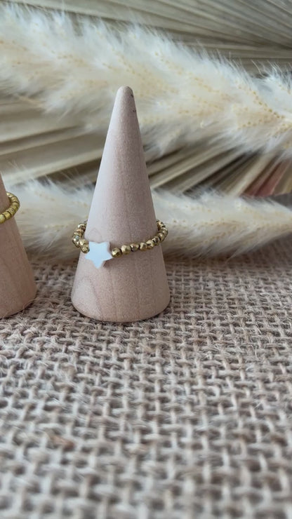 Bague perles élastique